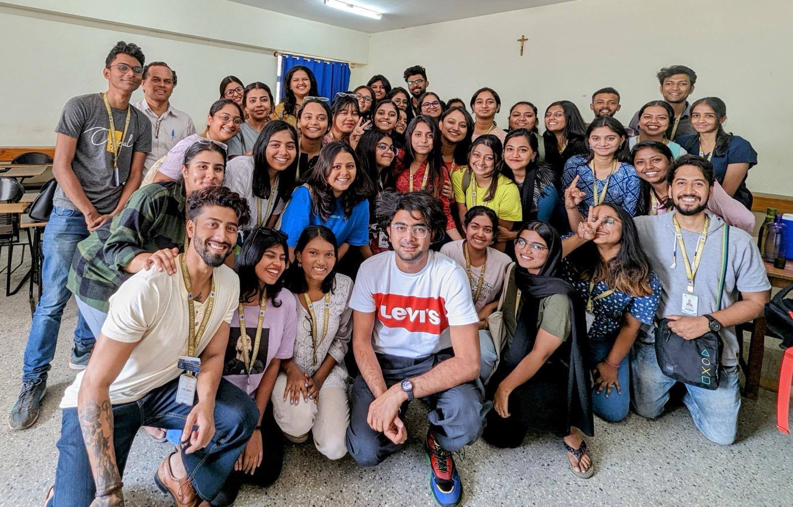 With students after a guest lecture